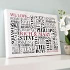 Personalised 'We Love' Word Art Print